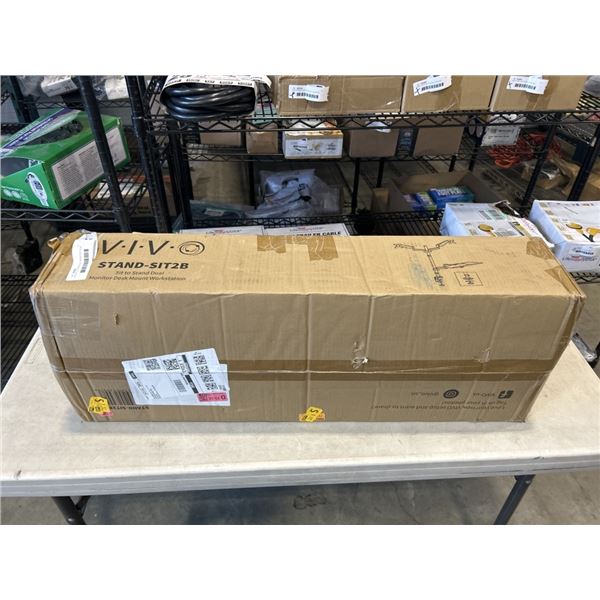 VIVO SIT TO STAND DUAL MONITOR DESK MOUNT WORKSTATION