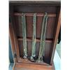 Image 3 : HANGING WOOD WALL CABINET W/ MISC NECKLACES AND BRACELETS