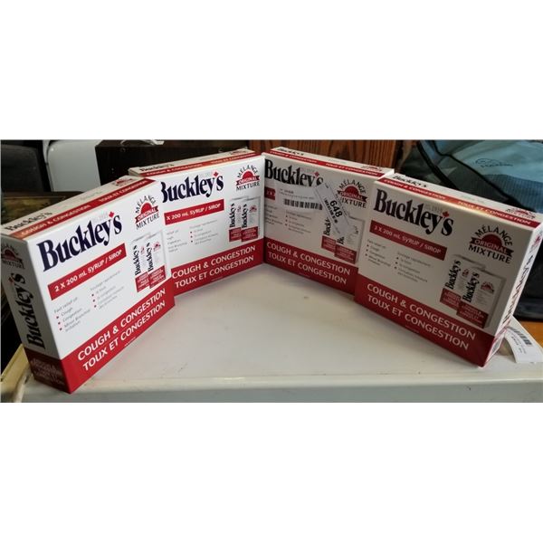 4 NEW BUCKLEYS COUGH AND CONGESTION SYRUP, 2X200ML PER BOX EXP. DEC/2026
