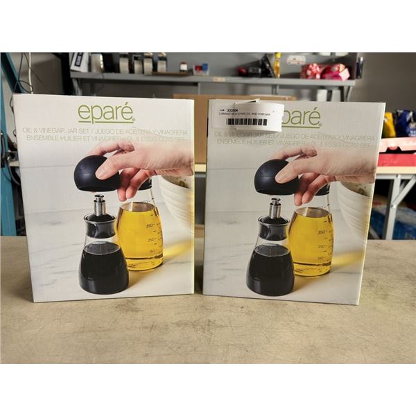 2 BRAND NEW EPARE OIL AND VINEGAR GLASS JAR SETS