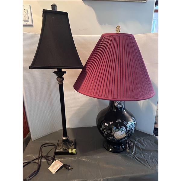 2 Table lamps ornately decorated