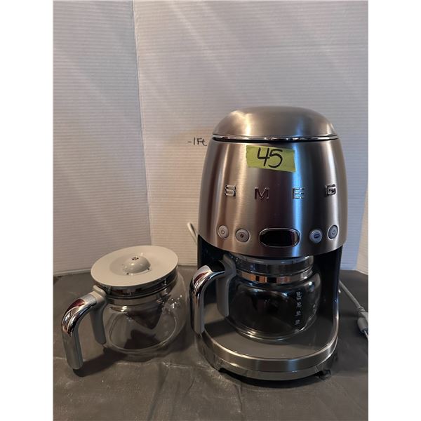 SMEG brand coffee maker with extra pot