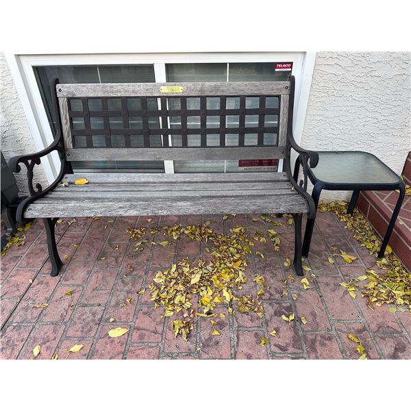 Cast Iron frame Garden bench and side table