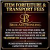 Image 1 : Item Forfeiture & Transport, Shipping, Delivery Fees & Conditions