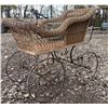 Image 2 : Early 20th Century Wicker Baby Carriage with Metal Wheels and Wood Handles