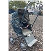 Image 1 : Early Metal and Canvas Baby Doll Stroller with Foldable Hood and Four Wheels