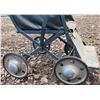 Image 8 : Early Metal and Canvas Baby Doll Stroller with Foldable Hood and Four Wheels