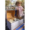 Image 5 : Mid-20th Century Doll Lot with Large Doll, Baby Doll, Wicker Pram, and Clothing Trunk