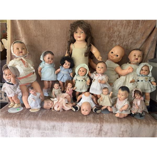Composition and Hard Plastic Dolls Group Lot, 1930s-1950s, Various Sizes and Styles