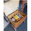 Image 2 : Domestic Sewing Machine with Wood Cabinet, Sewing Stool, and Notions