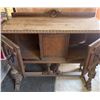 Image 2 : Ornate Wooden Sideboard Buffet with Decorative Carvings and Storage Compartments