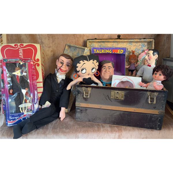 Dolls: Ventriloquist, Betty Boop, Talking Fred, Kewpie, Pee-Wee Herman, George Bush