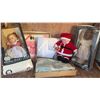 Image 1 : Gerber 17-Inch Baby Dolls, Santa Doll, and Baby Linens in Original Boxes