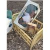Image 2 : Dolls With Boxes, Metal Toy Crib and Three Blue Chrome Chairs