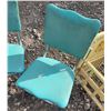 Image 6 : Dolls With Boxes, Metal Toy Crib and Three Blue Chrome Chairs