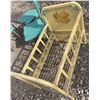 Image 9 : Dolls With Boxes, Metal Toy Crib and Three Blue Chrome Chairs