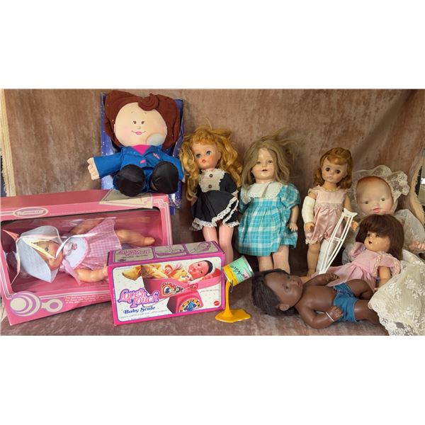 Vintage and Modern Dolls Including Horsman Baby Doll, Plush, and Accessories