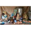 Image 1 : Dolls, Doll Parts, Shirley Temple Print, Doll Cabinet, and Miscellaneous Items Lot