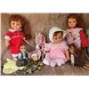 Image 1 : 7 Dolls: Hard Plastic, Composition, Bisque, Assorted Outfits, Some Damaged