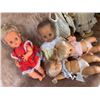 Image 2 : 6 Vintage Baby Dolls Assorted Skin Tones and Outfits 1970s-1980s