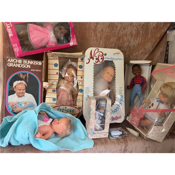 Boxed Dolls Including Archie Bunker Grandson, Dee Cee, Fifth Avenue Collection