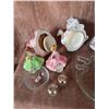 Image 3 : Figurine Collection and Assorted Glassware Including Apple-Shaped and Cut-Glass Pieces