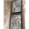 Image 1 : Two Display Cases of Vintage Costume Brooches and Bracelets Assorted Styles