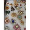 Image 5 : Rhinestone Brooches, Necklaces and Costume Jewelry, Two Trays