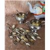 Image 2 : Satsuma Dragonware Tea Set, Elephant Teapot, Silverplate Creamer Sugar Spoons