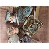 Image 4 : Three Lady Head Vases, Costume Jewellery, Purse, and Vanity Set Assortment