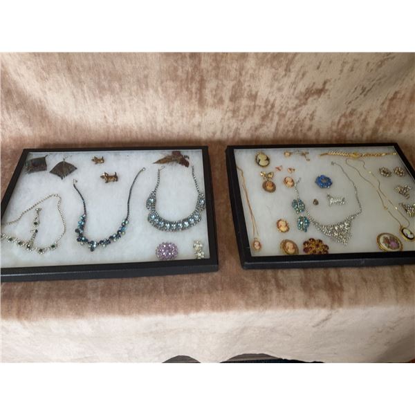 Costume Jewellery Including Cameos Necklaces Brooches and Beaded Earrings