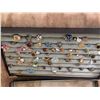 Image 6 : 34 Vintage & Costume Rings in Display Case, Assorted Stones and Styles