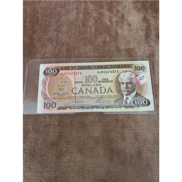 1975 Bank of Canada $100 Bill AJM2674373 Robert Borden Uncirculated