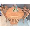 Image 3 : Oak Dining Table With Leaf 6 Spindle Back Chairs