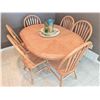 Image 4 : Oak Dining Table With Leaf 6 Spindle Back Chairs