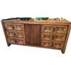 Image 1 : Walnut Wood Sideboard Buffet With Six Drawers And Central Cabinet Doors