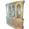 Image 1 : Large Oak China Cabinet With Glass Doors and Shelves, Lower Storage Compartments