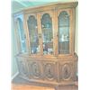 Image 2 : Large Oak China Cabinet With Glass Doors and Shelves, Lower Storage Compartments