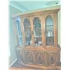 Image 3 : Large Oak China Cabinet With Glass Doors and Shelves, Lower Storage Compartments