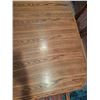 Image 3 : Oak Dining Table With 5 Upholstered High-Back Chairs, Two Armchairs Included