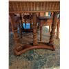Image 5 : Oak Dining Table With 5 Upholstered High-Back Chairs, Two Armchairs Included