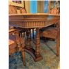 Image 6 : Oak Dining Table With 5 Upholstered High-Back Chairs, Two Armchairs Included