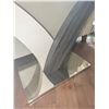 Image 3 : Glass Top Console Table with Curved Wood and Metal Base