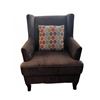 Image 1 : Bowring Brown Fabric Wingback Armchair with Accent Cushion