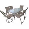 Image 1 : Outdoor Patio Set With Glass Table And Six Mesh Chairs
