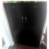 Image 3 : Dark Brown Laminate Storage Cabinet with Double Drawers and Shelves