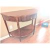Image 2 : Wooden Demilune Console Table with Drawer and Lower Shelf