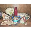 Image 2 : Decorative Mugs, Plates, 'Catzilla' Teapot, Cottage Jar, Vase and Faux Flowers