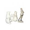 Image 1 : Two White Polar Bear Figurines and Female Ice Skater Figurine Group