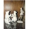Image 2 : Two White Polar Bear Figurines and Female Ice Skater Figurine Group